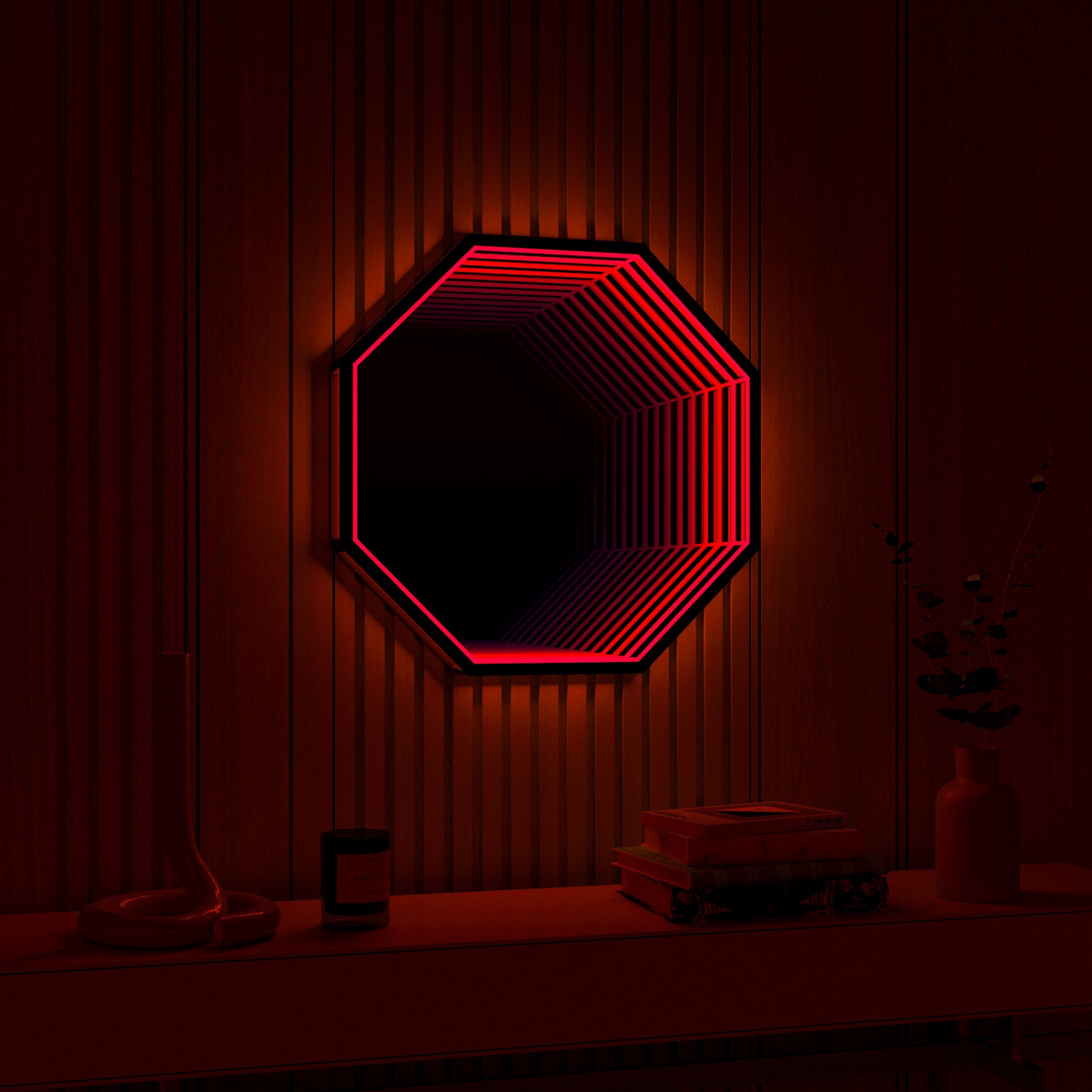 Octagon Infinity Mirror Wall Lamp | Wall Lamp | Led | glass/iron | 40W | Elegant Wall Illumination
