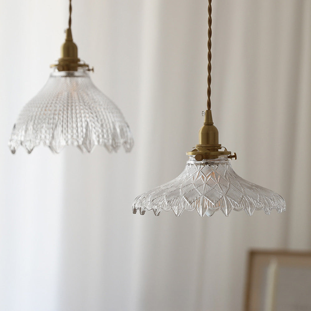Mid-Century Vintage Glass Disc Pendant | Lighting | glass | 110V-120V | Premium Lighting Solution