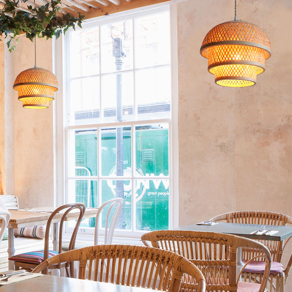 Handmade bamboo hanging lamp island | Lighting | LED | 40W | 110V-120V | Premium Lighting Solution