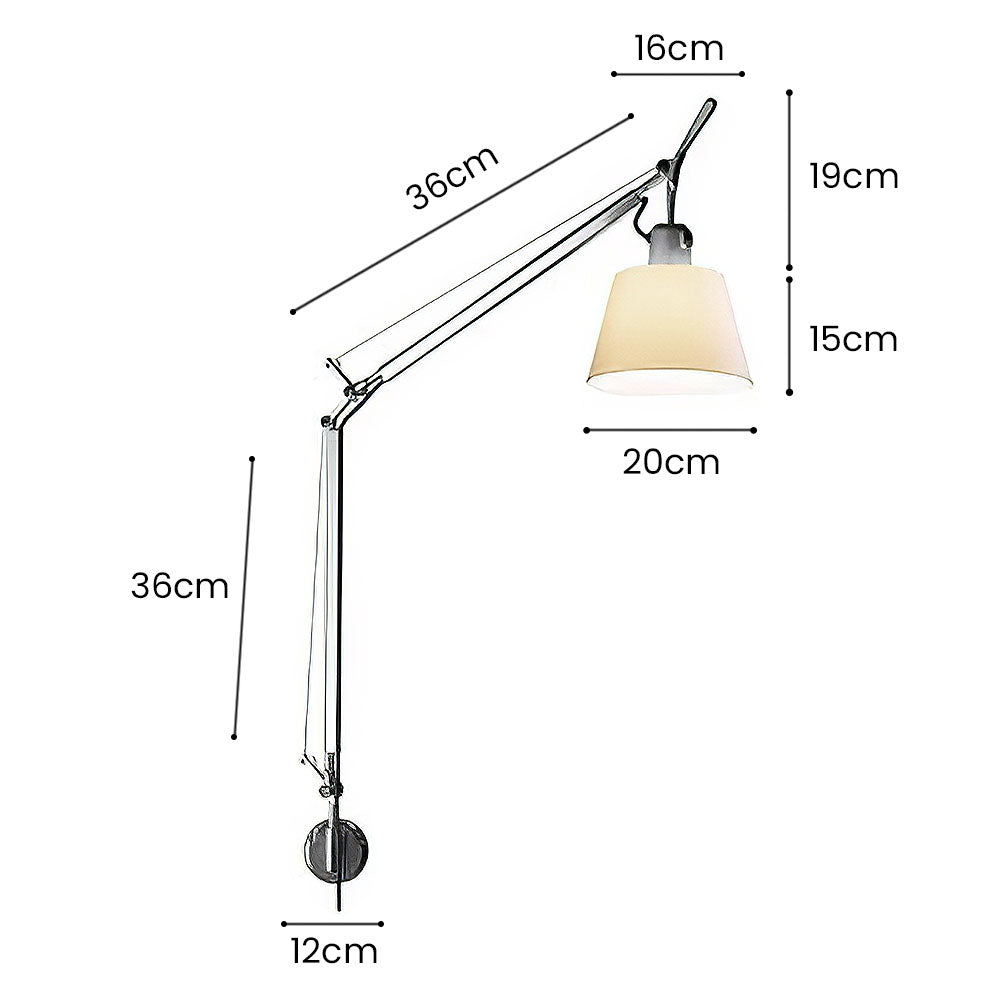 Modern Rotatable Silver Wall Lamp | Wall Lamp | Iron/Fabric | 110V-120V | Elegant Wall Illumination