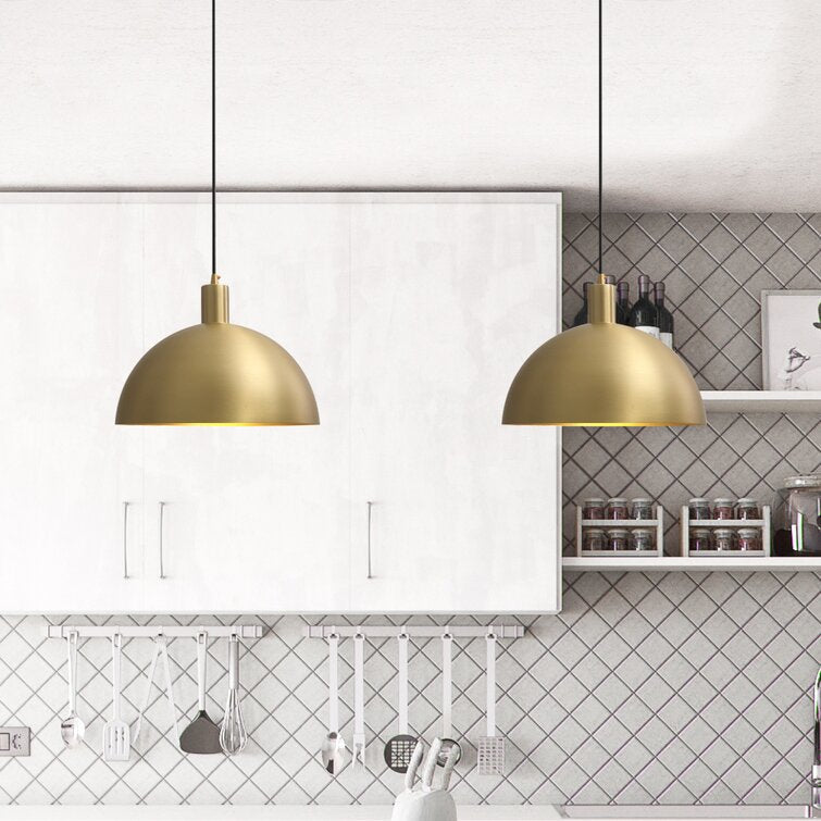 Mid-Century Modern Brass Dome Pendant | Lighting | brass | 40W | Premium Lighting Solution
