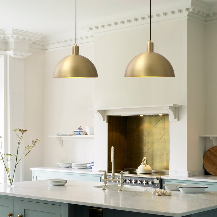 Mid-Century Modern Brass Dome Pendant | Lighting | brass | 40W | Premium Lighting Solution