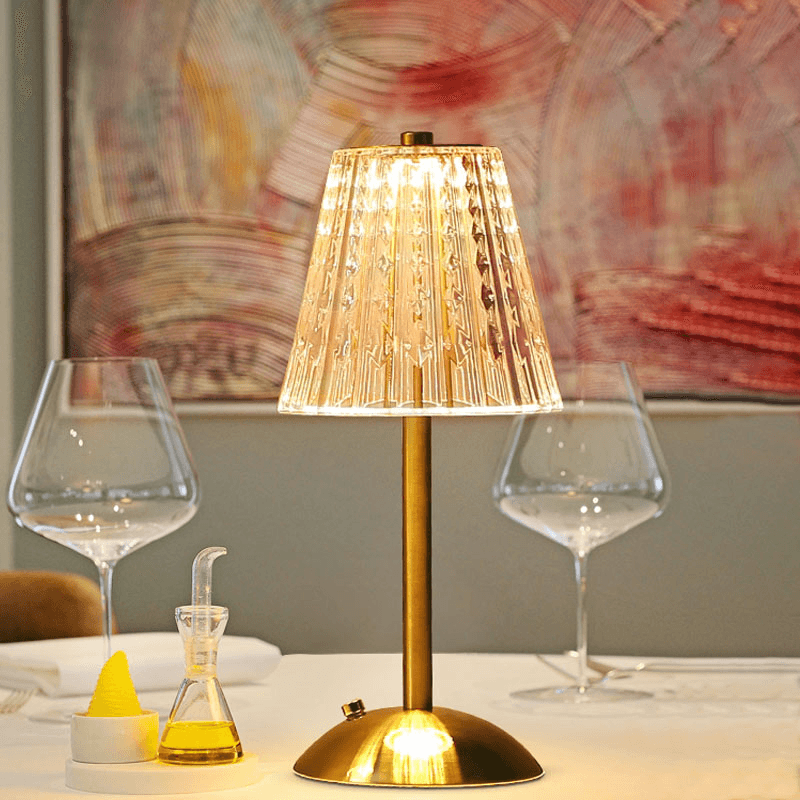 LumiFleur™ Unique Wireless Table Lamp | Table Lamp | LED | Warm White | crystal/Aluminum/acrylic/metal | Sleek Table Accent