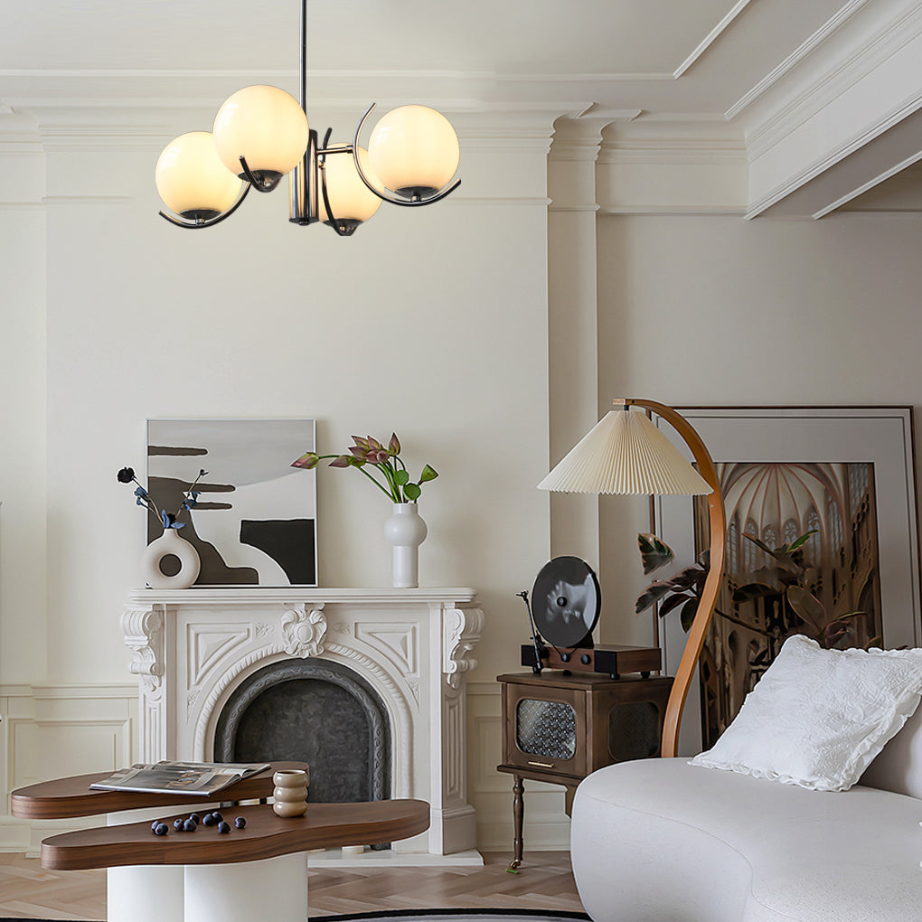 4/5-light Glass Globe Ball Electroplating | Ceiling Light | warm white | glass/iron | 110V | Modern Ceiling Lighting