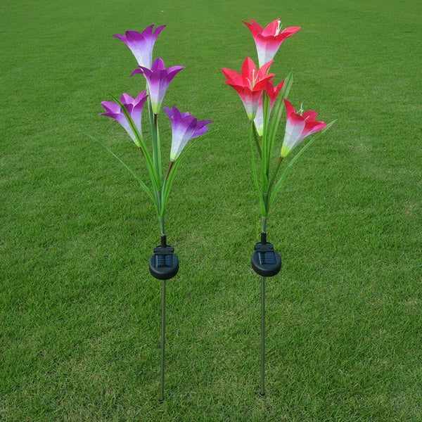 Solar Lily Garden Stick Lights | Lighting | warm white | steel | Premium Lighting Solution
