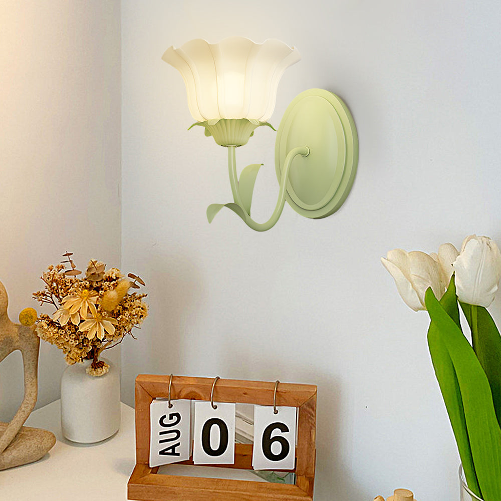 Light Floral Glass Three-Step Dimmable | Wall Lamp | glass/iron | 6W | 110V - 240V | Elegant Wall Illumination