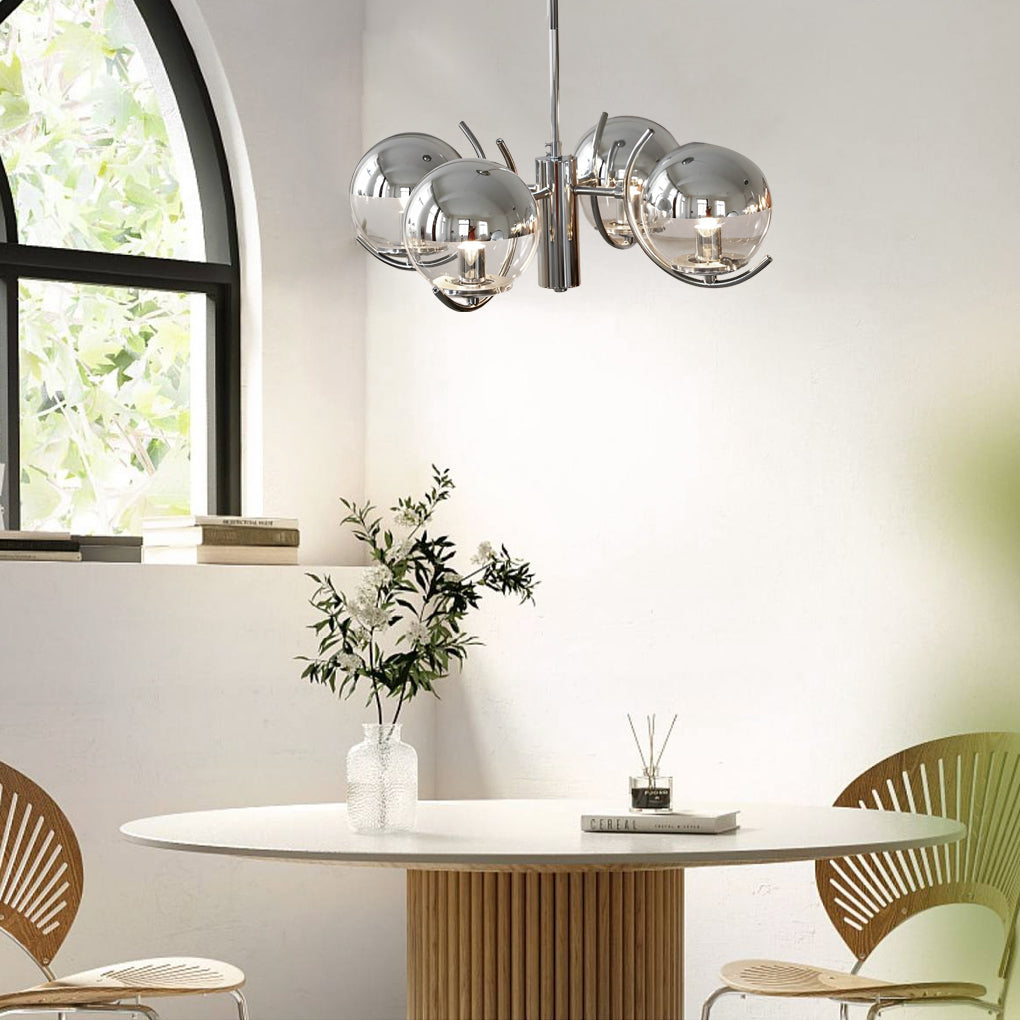 4/5-light Glass Globe Ball Electroplating | Ceiling Light | warm white | glass/iron | 110V | Modern Ceiling Lighting