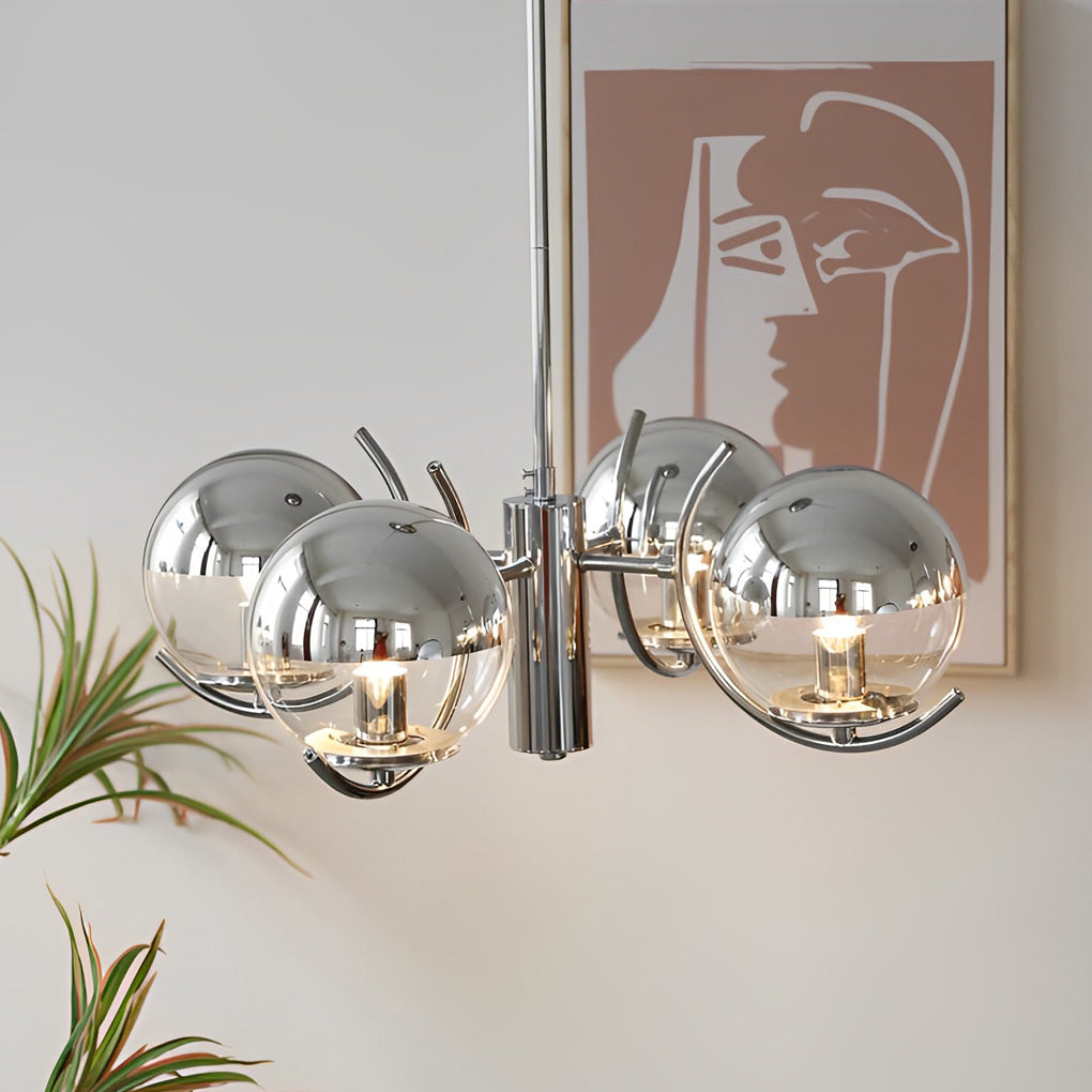 4/5-light Glass Globe Ball Electroplating | Ceiling Light | warm white | glass/iron | 110V | Modern Ceiling Lighting