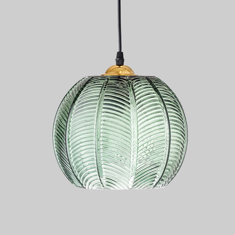 Retro Green Ribbed Glass Hanging | Lighting | LED | glass | 110V-120V | Premium Lighting Solution