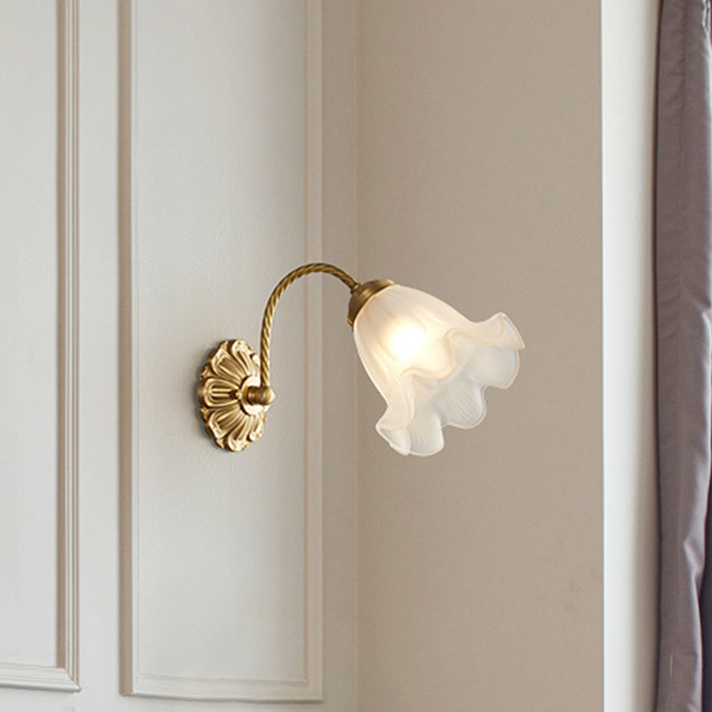 French Living Room Retro Glass | Wall Lamp | glass/iron | 110V - 120V | Elegant Wall Illumination