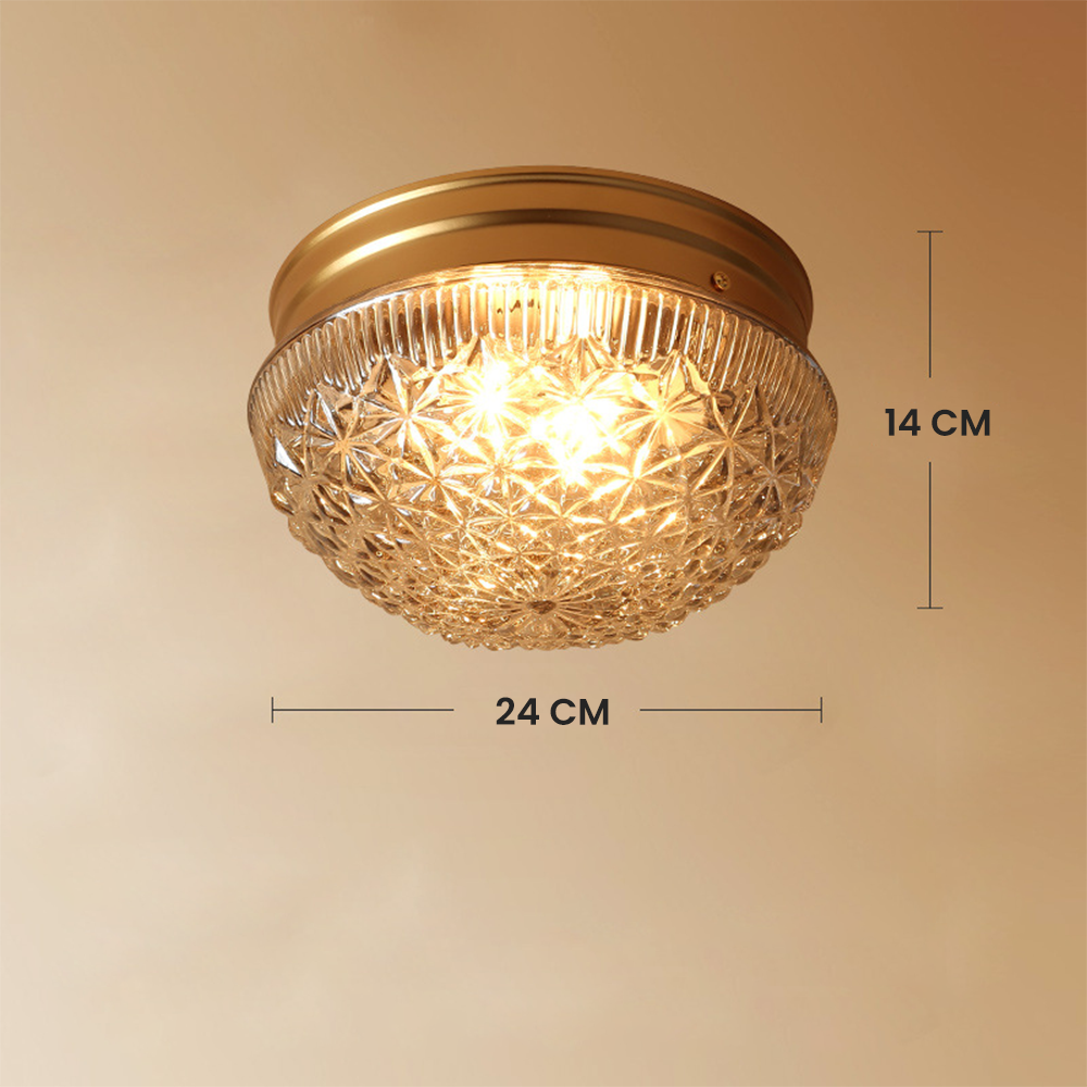 Clear Ribbed Glass Ceiling Lamp | Lighting | glass | 110V-120V | Premium Lighting Solution