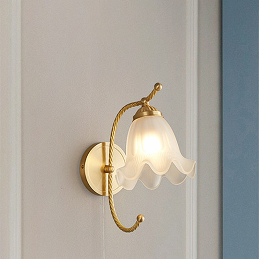 French Living Room Retro Glass | Wall Lamp | glass/iron | 110V - 120V | Elegant Wall Illumination