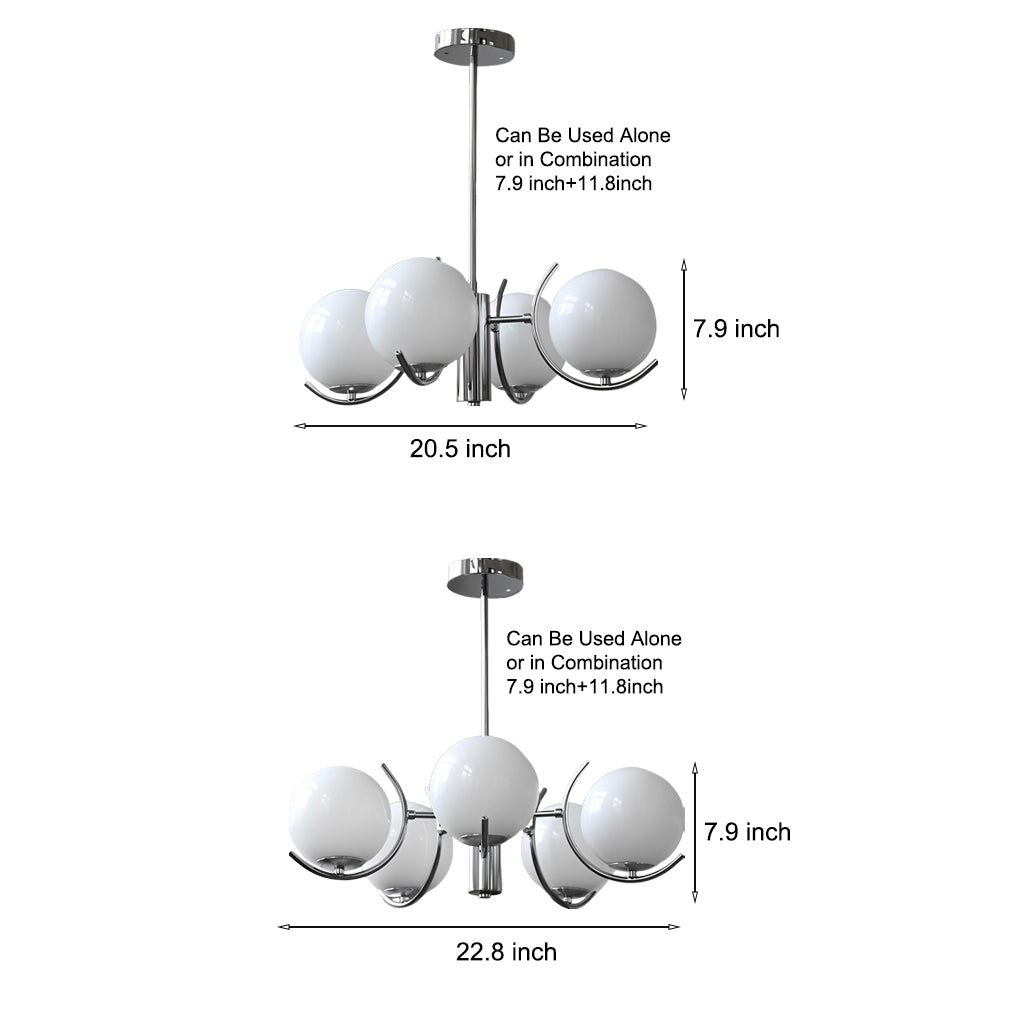 4/5-light Glass Globe Ball Electroplating | Ceiling Light | warm white | glass/iron | 110V | Modern Ceiling Lighting