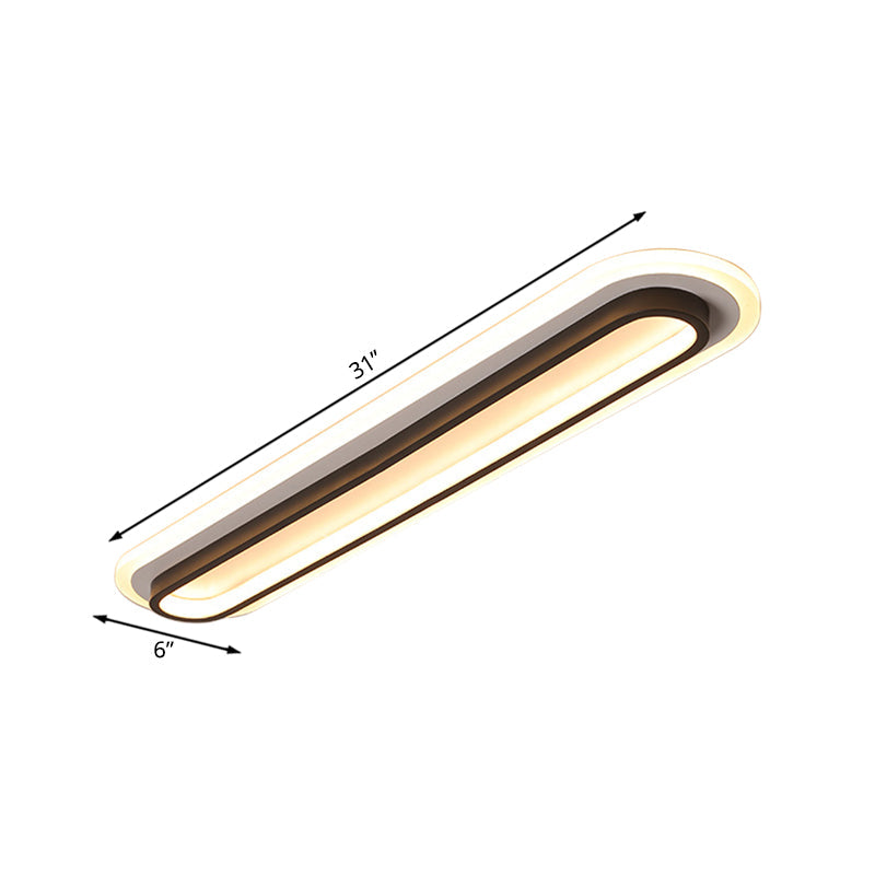 Oval Ceiling Lamp Black/White | Lighting | LED | acrylic/metal | Premium Lighting Solution