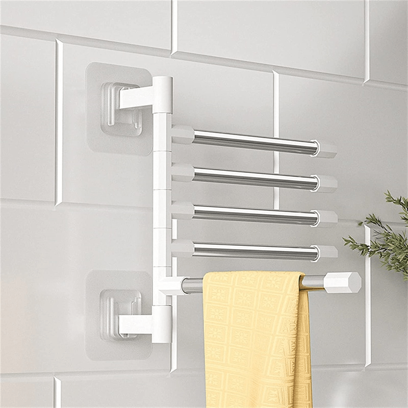 SlickRack Wall Towel Rack with Suction Cup Bathroom Storage System without | Rack | Stainless Steel | Stylish Organization