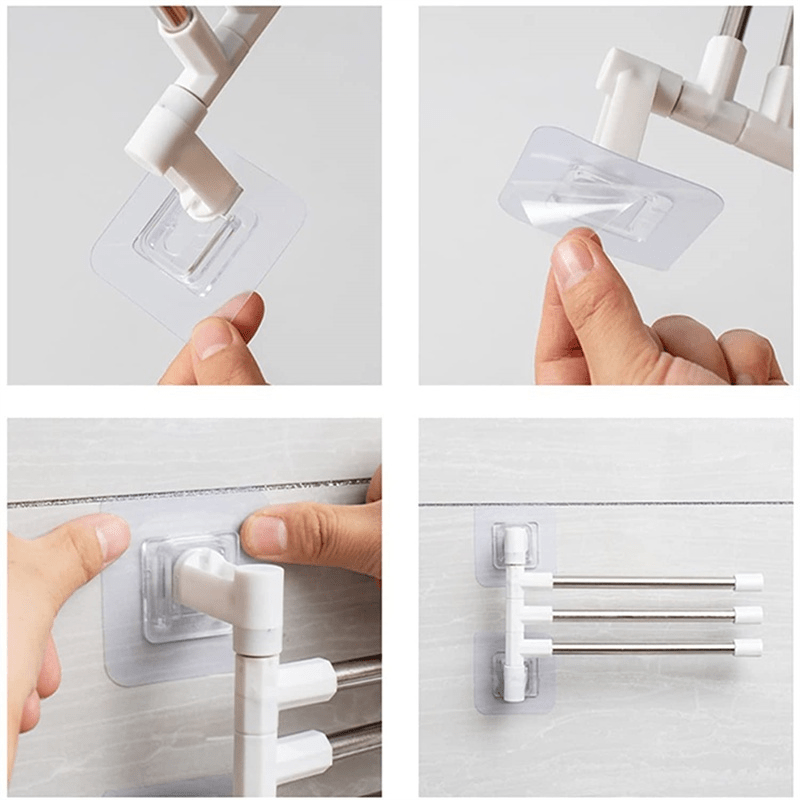 SlickRack Wall Towel Rack with Suction Cup Bathroom Storage System without | Rack | Stainless Steel | Stylish Organization