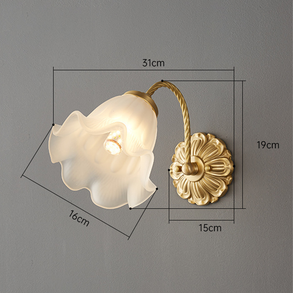 French Living Room Retro Glass | Wall Lamp | glass/iron | 110V - 120V | Elegant Wall Illumination