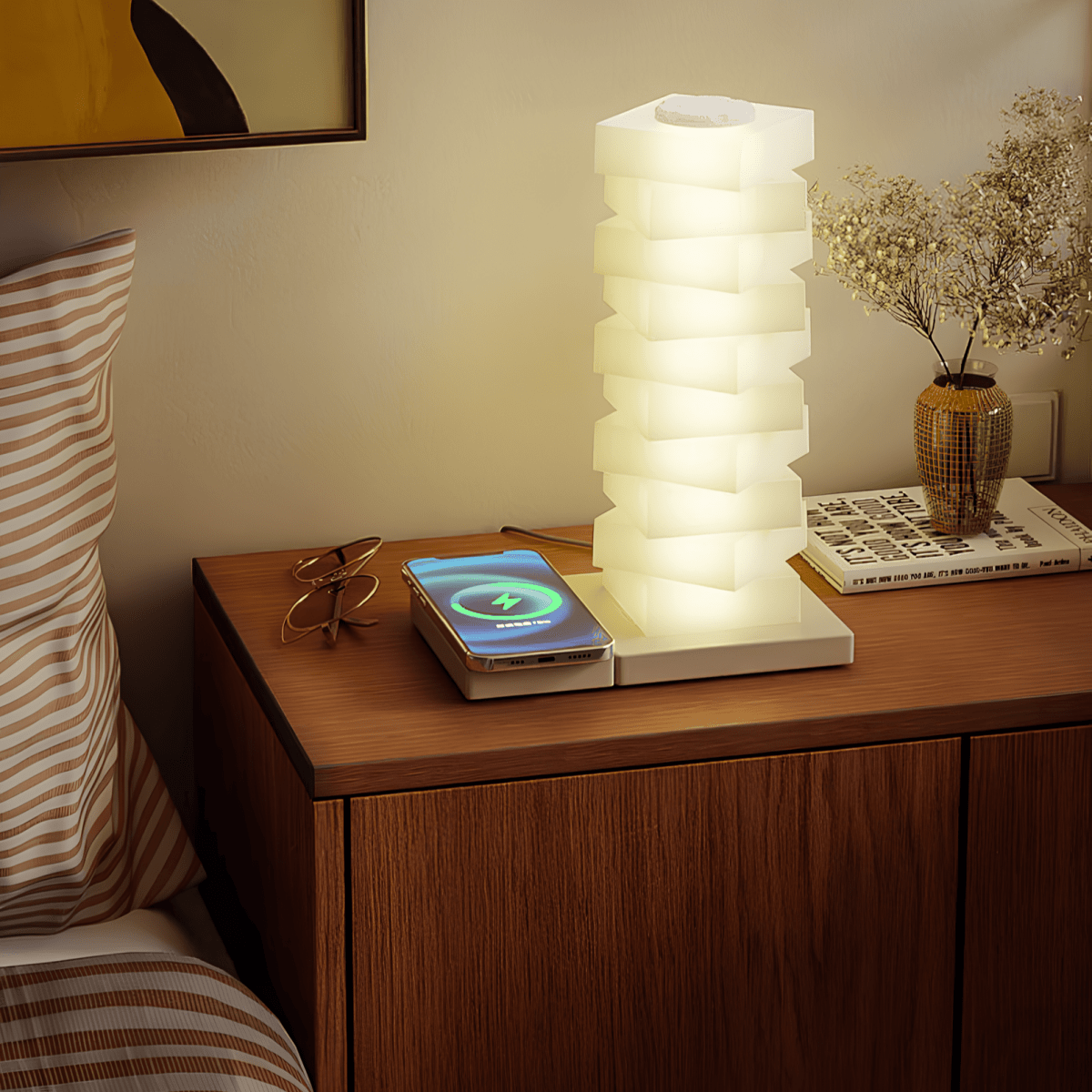 LumoTwist™ Rotating Light Column Modern | Table Lamp | LED | acrylic/Aluminum | 220V | Sleek Table Accent