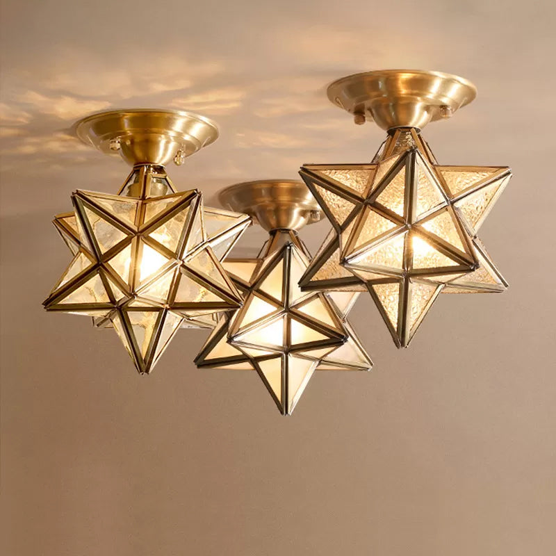 Star-shaped Brass Ceiling Lamp Traditional | Lighting | LED | brass/glass | Premium Lighting Solution