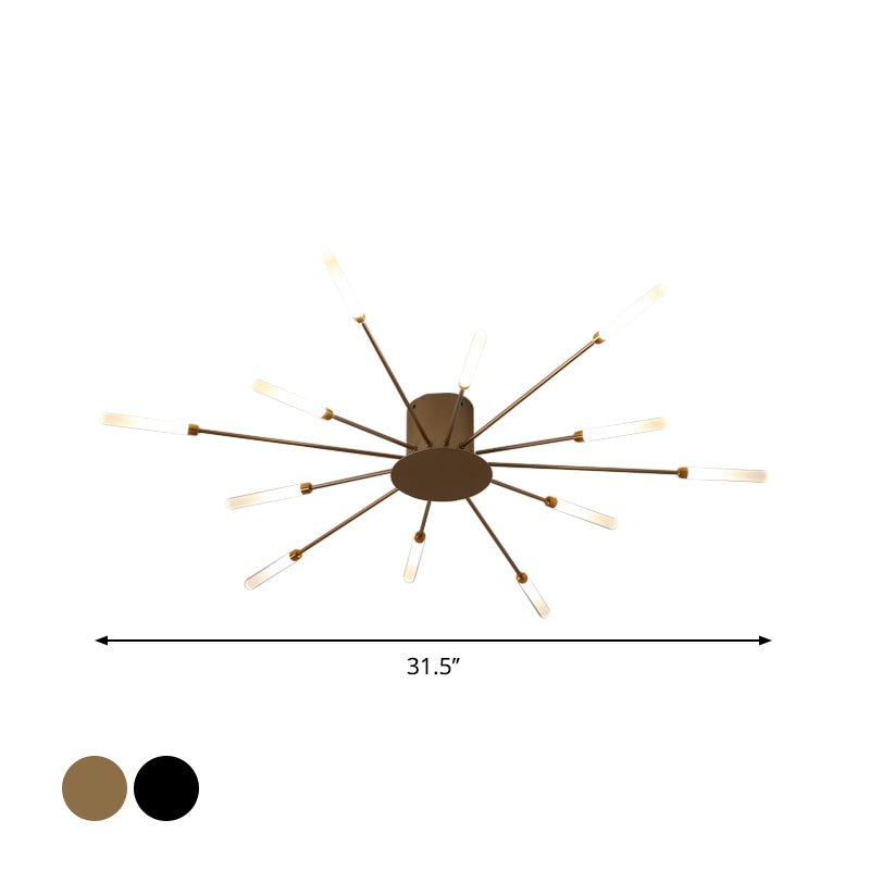 Modern Ceiling Lamp Black/Gold Burst | Lighting | LED | metal | 110V-120V | Premium Lighting Solution