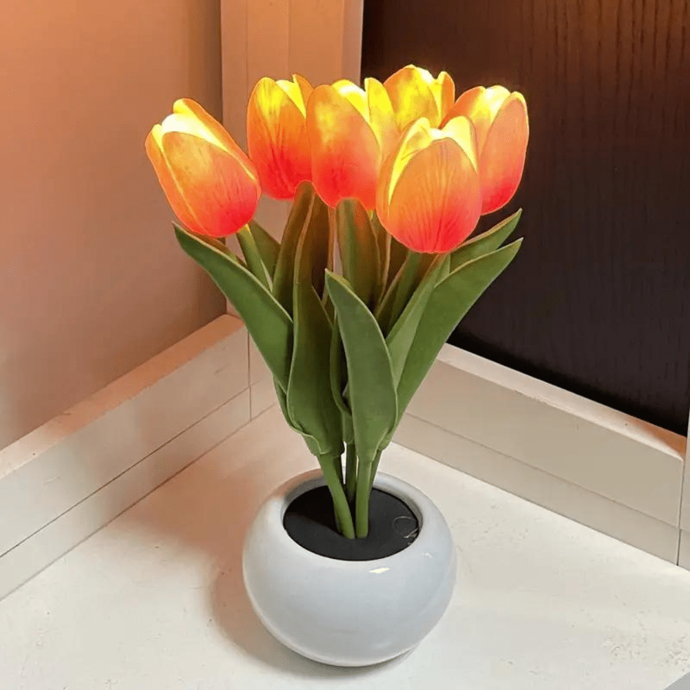 GlowTulip Table Lamp Atmospheric Flower-shaped | Table Lamp | LED | Resin/ceramic | Sleek Table Accent