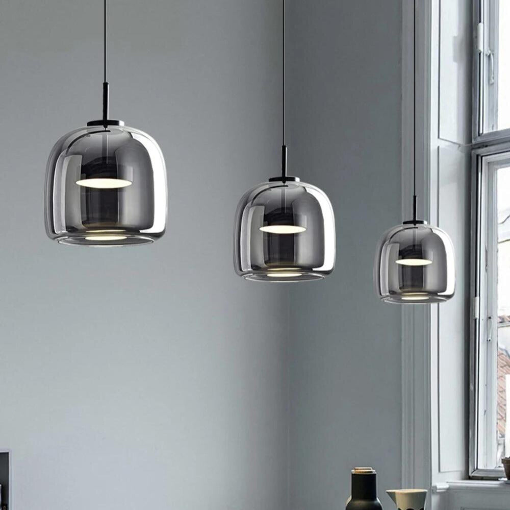 NobleShine Scandinavian black glass hanging | Lighting | LED | warm white | glass | 12W | Premium Lighting Solution