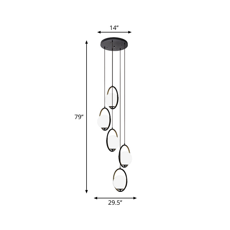 Multi Light Chandelier Modern Black | Ceiling Light | LED | glass/metal | Modern Ceiling Lighting