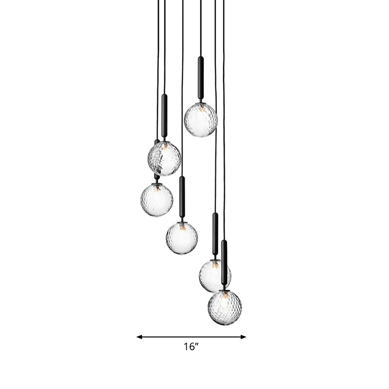 Multi Light Chandelier Modern Black | Ceiling Light | LED | glass/metal | Modern Ceiling Lighting