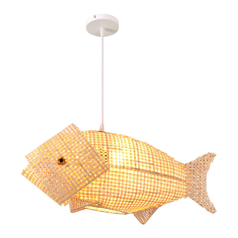 BambooFish Asian Style Hanging Lamp | Lighting | LED | rattan/wood | Premium Lighting Solution