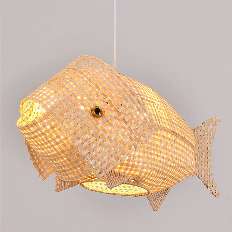 BambooFish Asian Style Hanging Lamp | Lighting | LED | rattan/wood | Premium Lighting Solution