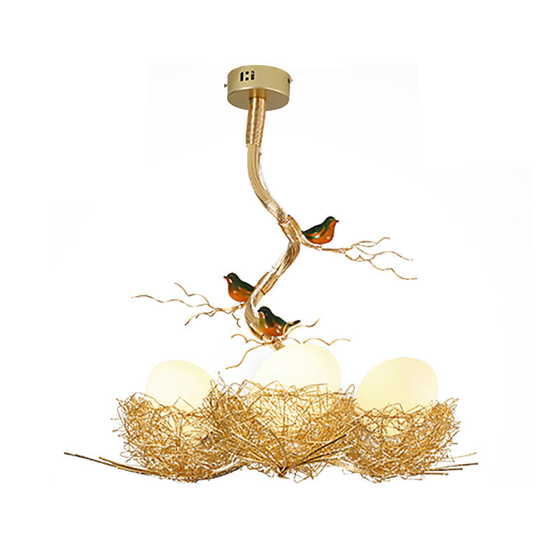 Gold Hanging Lamp Milky | Lighting | LED | glass/metal | Premium Lighting Solution