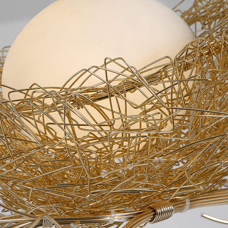 Gold Hanging Lamp Milky | Lighting | LED | glass/metal | Premium Lighting Solution