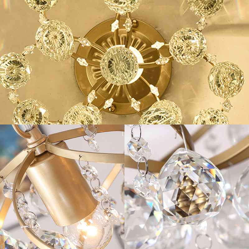 Crystal Ball Spiral Semi-Flush Ceiling | Lighting | LED | brass | Premium Lighting Solution