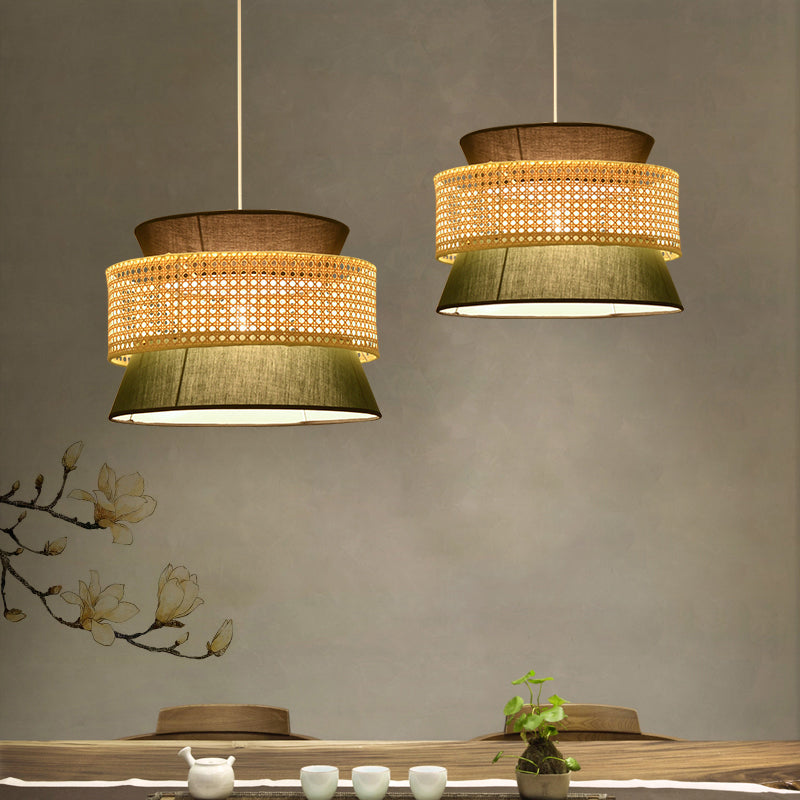 Tiered Rattan Hanging Lamp Simple | Lighting | LED | 110V-120V | Premium Lighting Solution