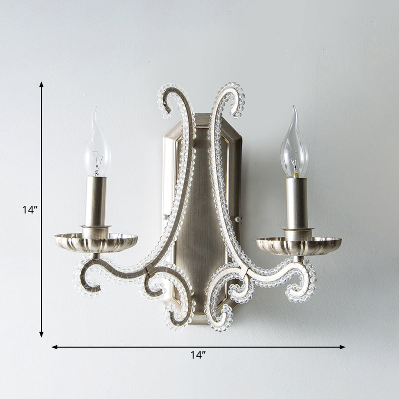 CrystalElegance Silver Wall Sconce | Wall Lamp | metal | 110V - 120V - 20V - 220V - 240V | Elegant Wall Illumination