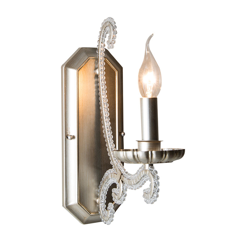 CrystalElegance Silver Wall Sconce | Wall Lamp | metal | 110V - 120V - 20V - 220V - 240V | Elegant Wall Illumination