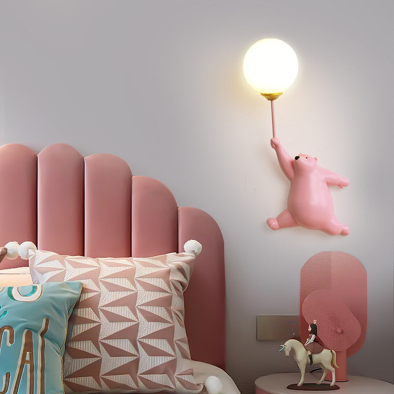 Teddy Wall Lamp White/Blue/Pink | Wall Lamp | Led | Elegant Wall Illumination