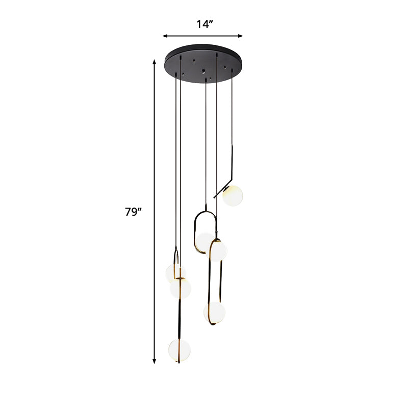 Multi Light Chandelier Modern Black | Ceiling Light | LED | glass/metal | Modern Ceiling Lighting