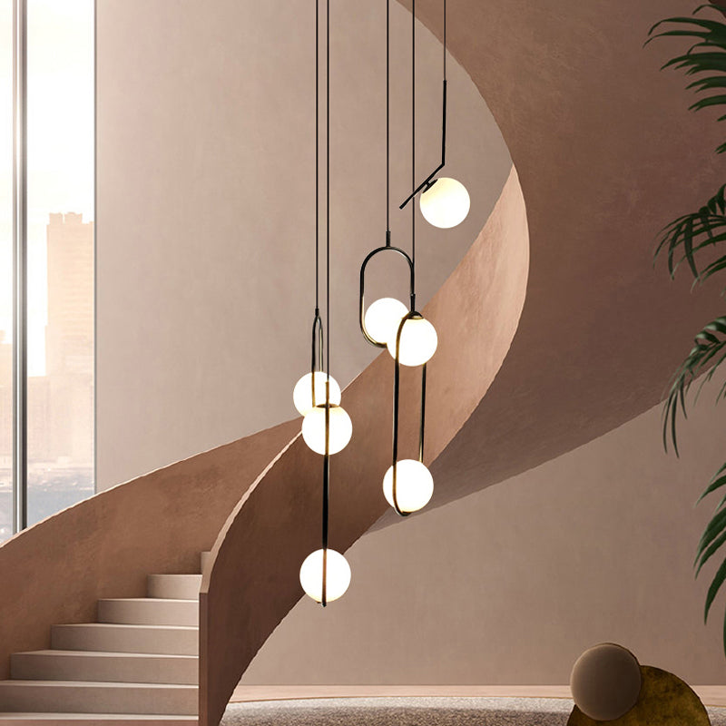 Multi Light Chandelier Modern Black | Ceiling Light | LED | glass/metal | Modern Ceiling Lighting