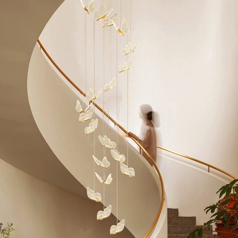 Shiny Spiral Hanging Lamp Gold | Lighting | LED | acrylic/metal | Premium Lighting Solution