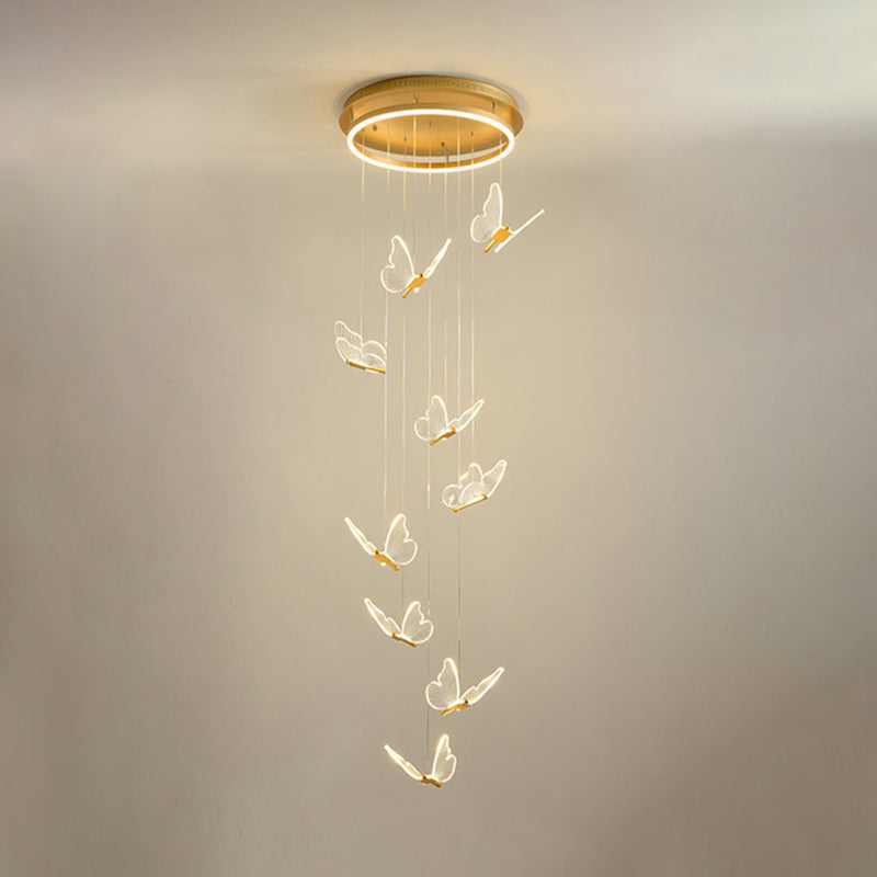 Shiny Spiral Hanging Lamp Gold | Lighting | LED | acrylic/metal | Premium Lighting Solution