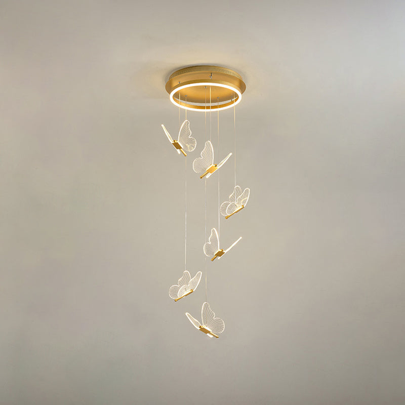 Shiny Spiral Hanging Lamp Gold | Lighting | LED | acrylic/metal | Premium Lighting Solution