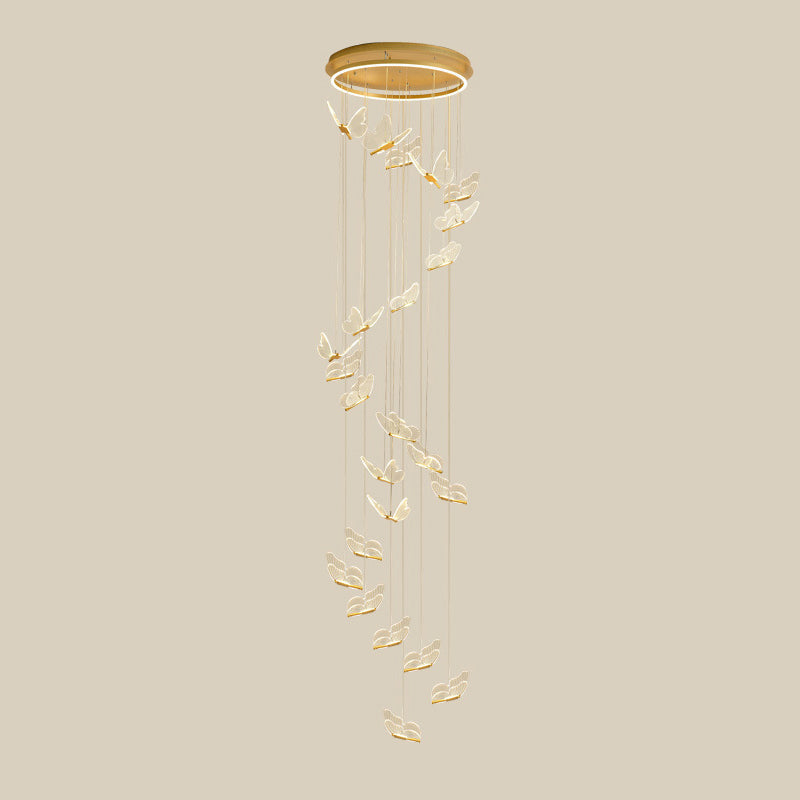 Shiny Spiral Hanging Lamp Gold | Lighting | LED | acrylic/metal | Premium Lighting Solution