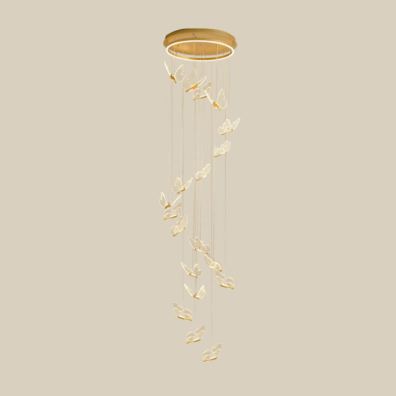 Shiny Spiral Hanging Lamp Gold | Lighting | LED | acrylic/metal | Premium Lighting Solution