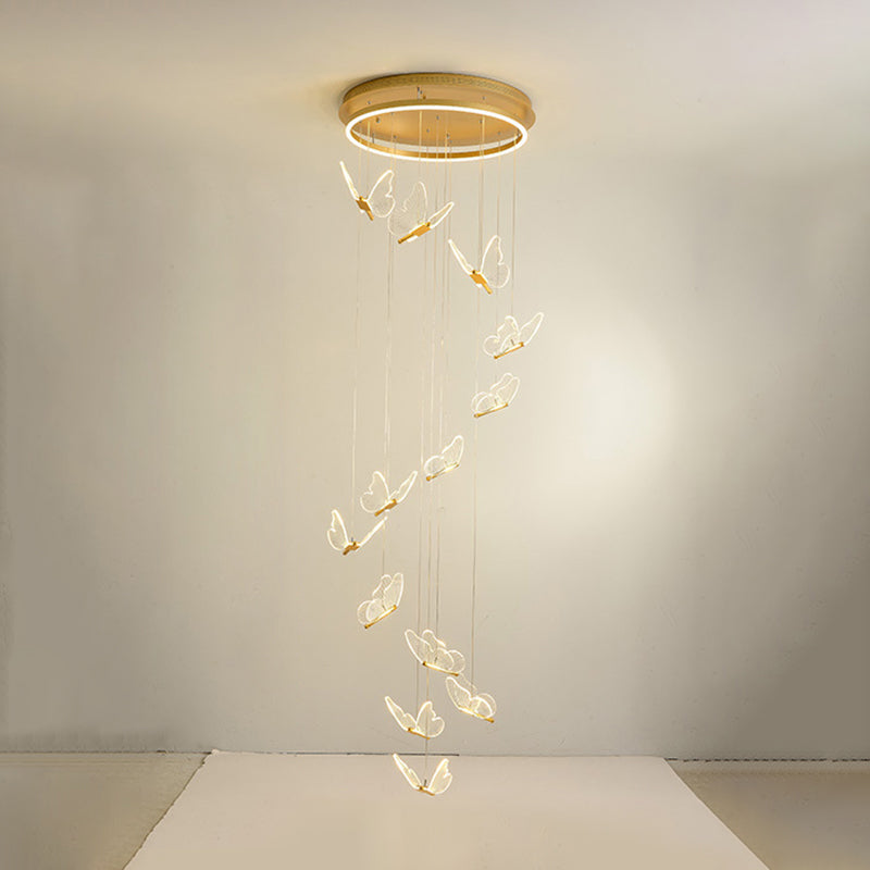 Shiny Spiral Hanging Lamp Gold | Lighting | LED | acrylic/metal | Premium Lighting Solution