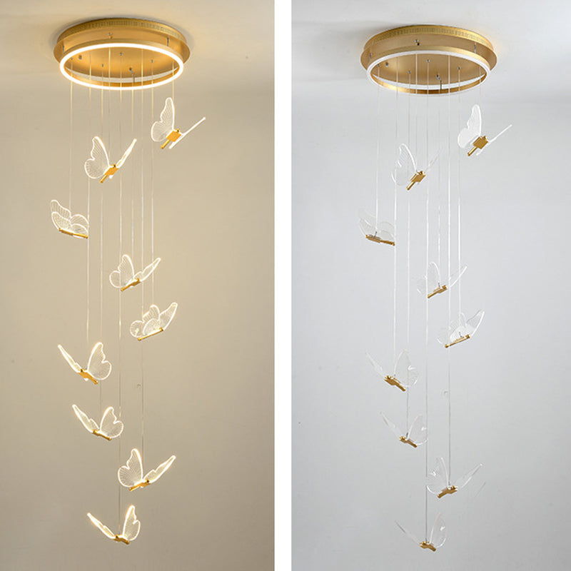 Shiny Spiral Hanging Lamp Gold | Lighting | LED | acrylic/metal | Premium Lighting Solution