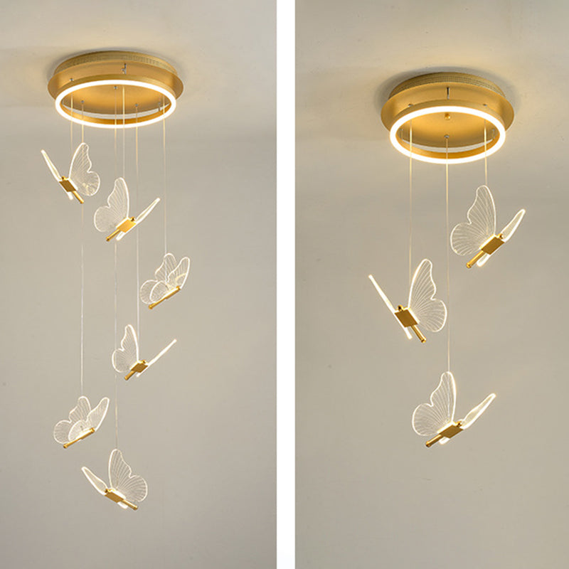 Shiny Spiral Hanging Lamp Gold | Lighting | LED | acrylic/metal | Premium Lighting Solution