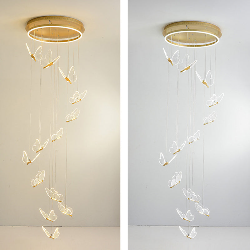 Shiny Spiral Hanging Lamp Gold | Lighting | LED | acrylic/metal | Premium Lighting Solution