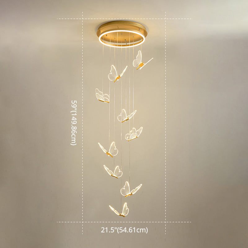 Shiny Spiral Hanging Lamp Gold | Lighting | LED | acrylic/metal | Premium Lighting Solution