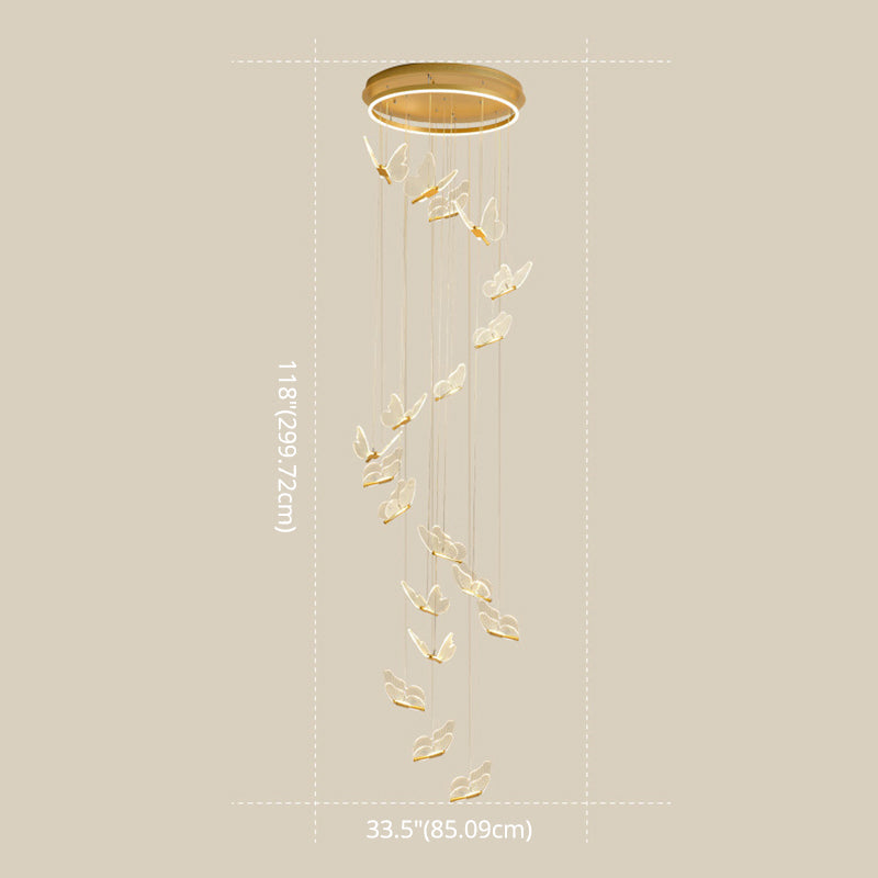 Shiny Spiral Hanging Lamp Gold | Lighting | LED | acrylic/metal | Premium Lighting Solution